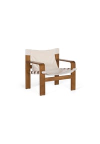 GINER & COLOMER - Sessel aus Gummibaumholz, 76 cm, rustikal-moderner Stil – 75 x 76 x 63 cm - Braun