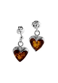 OSTSEE-SCHMUCK® - Ohrhänger , Herz 10 x 10 mm , Silber 925/000 - silber
