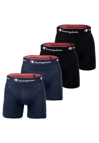 Champion® - Herren Boxershorts, 4er Pack - Baumwolle, Logobund, einfarbig - Blau/Schwarz