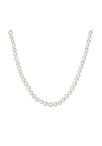 VALERO PEARLS - Damen Kette aus 925/- Sterling Silber in Silber mit Süßwasser-Zuchtperle - weiß