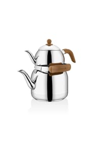 KORKMAZ - Foresta Edelstahl-Teekessel-Set 1,3L/3,5 L - Langlebig & Robust - Silber 1,3 L - 3,5 L