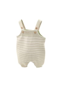 maximo® - GOTS BABY-Strickhose, LL, Latz kurzes Bein, Ringel, Futter - beigemeliert