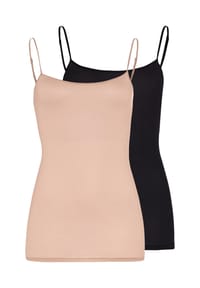HANRO - Spaghetti Top 2er Pack Ultralight - Beige