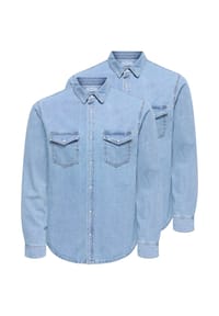 ONLY & SONS - Jeanshemd 2er Pack Bane - Blue denim