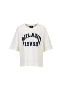 19V69 ITALIA - Oversized T-Shirt PETONIA COLLEGE - Cream