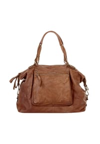 X-Zone - Shopper Echt Leder, Made In Italy - cognac