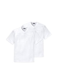SCHIESSER - Essentials T-Shirt, 2er-Pack, V-Ausschnitt, für Herren - weiß