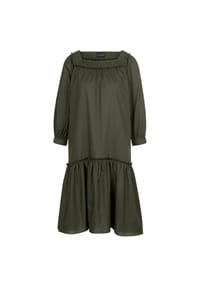 MADELEINE - Kleid mit 3/4-Ärmeln und Volant - khaki