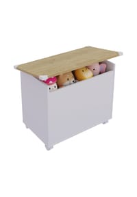 VCM. - Holztruhe | Maße ca. H. 54 x B. 68 x T. 39 cm | Rollen | Kiste für alle Wohnräume | Aufbewahrungsbox | Kiste - Bosula M - Weiß