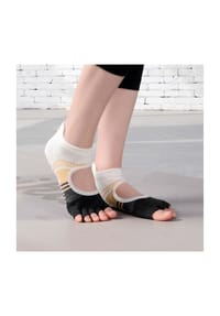 MUNADUNA - Yoga-Zehensocken – offener Spann – Anti-Rutsch Zehensocken,PVC-Noppen,Anti-Rutsch - Blau