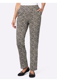 Sieh an! - Freizeithose - champagner-khaki-bedruckt
