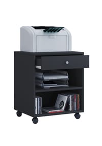 VCM. - Rollcontainer | Beistellcontainer mit zwei offenen Fächern | Maße ca. H. 54 x B. 45 x T. 38 cm | Bürocontainer - Salda - Schwarz