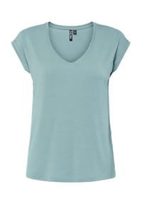 PIECES - T-Shirt, V-Ausschnitt, Glitzer-Details, für Damen - 290255007 AZURE B
