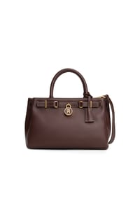 TOMMY HILFIGER - Henkeltasche, Leder, für Damen - RICH WALNUT