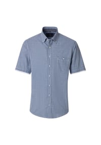 CASAMODA - Herren Freizeithemd Kurzarm kariert Casual Fit - Blau
