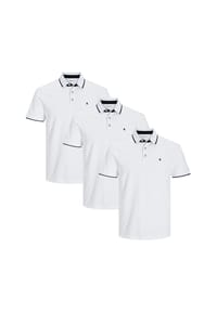 JACK & JONES - Poloshirt 3er Pack Paulos - Slim Fit - Beige / schwarz