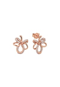 amor - Damen Ohrstecker "Blatt", 925er Silber - ROSÉGOLD