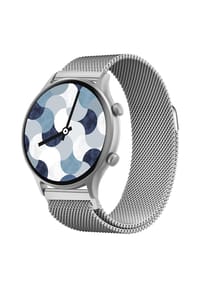Atlanta by PARAGON - Fitnesstracker mit Metallband und Silikon-Wechselband für Damen & Herren - 9727/19 (Silber/Grau) - Silber/Grau