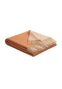 Biederlack® - Wohndecke - Plaid Fransen, Doubleface, Wolle-Kaschmir-Mischung - Dunkelgrün