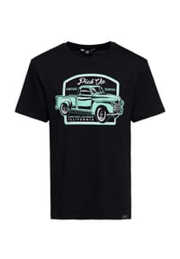 KING KEROSIN - Print-Shirt Front Print im Vintage Muscle-Car Design Pick Up - schwarz