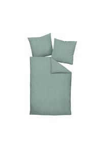 Janine® - Bettwäsche 2 teilig - Mako-Soft-Seersucker, Baumwolle, bügelfrei, uni - Beige