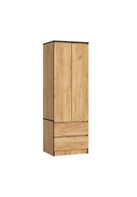 Akord - Kleiderschrank Star S60 mit 2 Türen, 2 Schubladen und 1 Einlegeboden - artisan-eiche