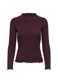 ONLY® - Langarmshirt Emma, Stehkragen, Ripp-Design, für Damen - 177912 FIG