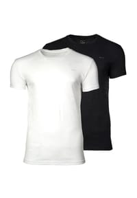 GANT - Herren T-Shirt, 2er Pack - C-NECK T-SHIRT 2-PACK, Rundhals, kurzarm, Cotton - Schwarz/Weiß