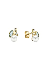 fascination by Ellen K. - Ohrringe 375/- Gold 2 Blautopas beh. - gelb