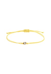 MONCARA - Damen Stoffarmband, 375er Gold, 1 Diamant ca. 0,04 Karat - Gelbgold/gelb