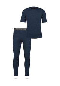 normani® - Herren Merino-Set T-Shirt und Unterhose - Blau