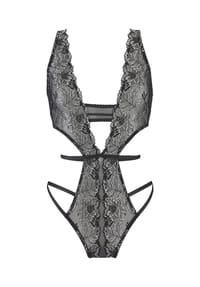 LASCANA - Body Temptation, V-Ausschnitt, für Damen - 7513 BLACK-SILVER