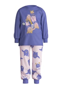 CALIDA - Kinder Bündchen-Pyjama aus reiner Bio-Baumwolle Toddlers Monsters - violet storm
