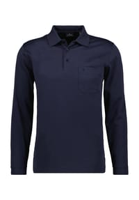 RAGMAN - Poloshirt, Brusttasche, Langarm, für Herren - 009 SCHWARZ