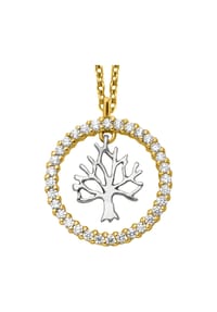 Julie Julsen® - Anhänger mit Kette 925/- Sterling Silber 32 Zirkonia - mehrfarbig