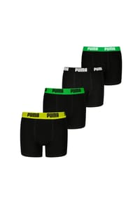 PUMA® - Jungen Boxer Shorts, 4er Pack - Everyday Basic Boxers ECOM 4P, Baumwollmischung, Logo - Blau/Grau