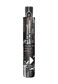 doppler® - Taschenschirm "Fiber Magic Scribble", Wording, für Damen - SCHWARZ
