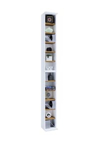 VCM. - Holzregal stehend | platzsparender CD Schrank für 204 CDs oder 72 DVDs | Maße: H. 180 x B. 21 x T. 20 cm | Elegantes DVD Regal stehend | Blu-Ray Regal | CD Regal - Bigol - Anthrazit / Honig-Eiche