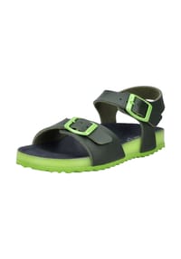 GEOX - Lederimitat Sandalen - Grün/Gelb
