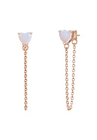 GLANZSTÜCKE MÜNCHEN - Damen Ohrringe aus 925/- Sterling Silber in Roségold mit Mondstein (synth.) - roségold