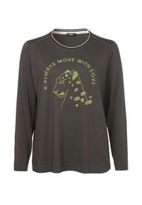 frapp - Langarmshirt Jugendliches Langarmshirt mit Ziernähten hautfreundliche Viskosemischung - offwhite / olive