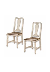 LOBERON - Stuhl 2er Set Harold weiß/braun - weiß/braun