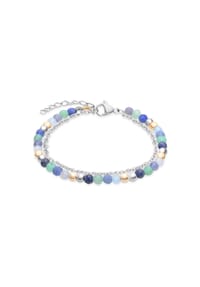 s.Oliver - Fußkette - zweireihig aus Edelstahl und mit Beads - roségold