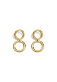 Adelia's - Damen Hängeohrringe aus Edelstahl im Doppelkreis-Design - goldfarben