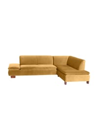 Max Winzer® - Terrence Sofa 2,5-Sitzer links mit Ecksofa rechts - anthrazit - Fuß Buche nussbaum dunkel lackiert