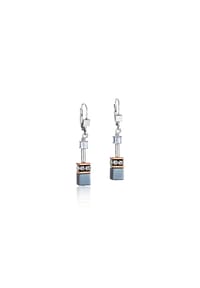 CŒUR DE LION GeoCUBE® - Damen Ohrringe - Eisblau/Silber
