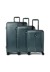Polestream Paris - Paris 4 Rollen Kofferset 3-teilig mit Dehnfalte - black metallic