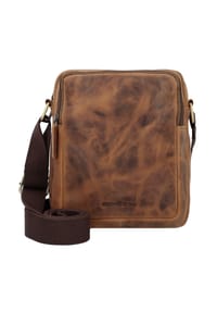 GREEN BURRY Vintage - Vintage Umhängetasche Leder 20 cm - brown