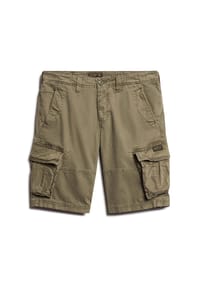 Superdry. - Herren Cargo Short - Kurze Hose, Hosentaschen, einfarbig, Baumwolle - Grün