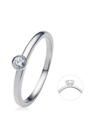 ONE ELEMENT Timeless Diamonds - 0.1 ct Diamant Brillant Ring aus 585 Weißgold - silber